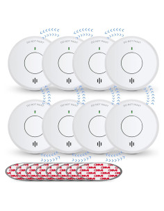 Alarma de Humo Ecoey Fotoeléctrica Inalámbrica 8 Unidades