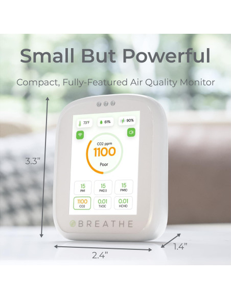 BREATHE Airmonitor Plus - Monitor de Calidad del Aire 8-en-1