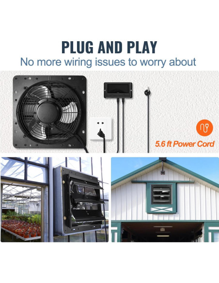 Ventilador de Escape VEVOR 14'' con Controlador de Temperatura