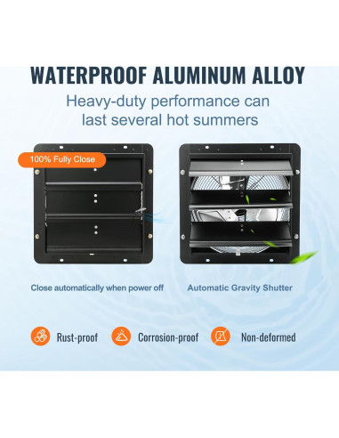 Ventilador de Escape VEVOR 14'' con Controlador de Temperatura