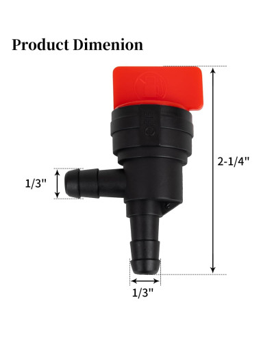 Válvula de Cierre de Combustible CLSR2U 90 Grados 1/4" - 2 Paquetes