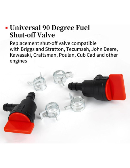 Válvula de Cierre de Combustible CLSR2U 90 Grados 1/4" - 2 Paquetes