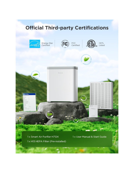 Purificador de Aire Inteligente GoveeLife H7124 HEPA 97.3 m