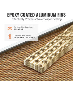 Intercambiador de Calor VEVOR 18x20" Agua a Aire 242 Aletas 2