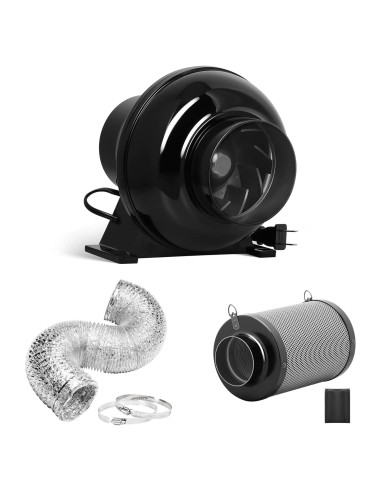 Ventilador Inline iPower 4" 195 CFM con Filtro de Carbono