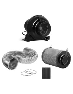 Ventilador Inline iPower 4" 195 CFM con Filtro y Conducto 2.4m