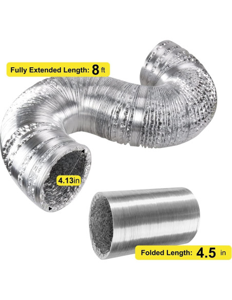 Ventilador Inline iPower 4" 195 CFM con Filtro y Conducto 2.4m