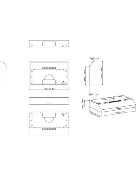 Campana Extractora Winflo 76.2 cm Blanca Montaje Bajo 3 Velocidades Campana Extractora Winflo 76.2 cm Blanca Montaje Bajo 3 Velocidades