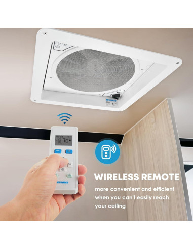 Ventilador de Techo Kohree 12V 14" 10 Velocidades Silencioso