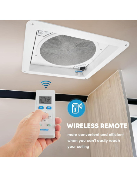 Ventilador de Techo Kohree 12V 14" 10 Velocidades Silencioso