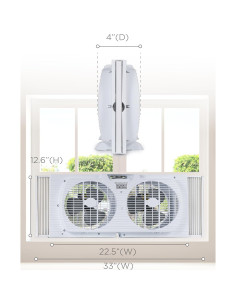 Ventilador de Ventana Doble BLACK+DECKER 9" 2 Velocidades 2