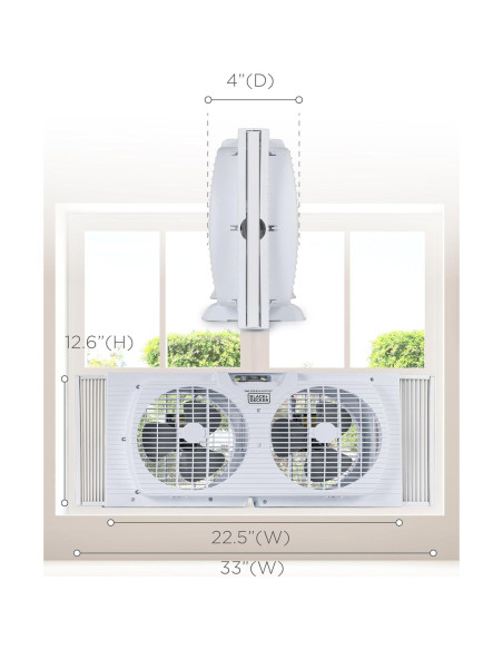 Ventilador de Ventana Doble BLACK+DECKER 9" 2 Velocidades