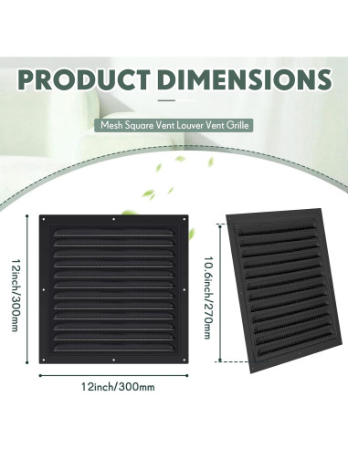 Ventiladores de Ático de Aluminio Yaocom 30.48x30.48cm - 2 Pcs