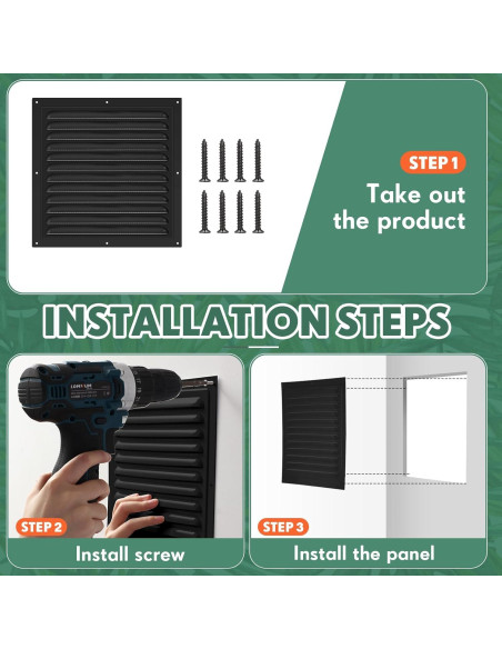 Ventiladores de Ático de Aluminio Yaocom 30.48x30.48cm - 2 Pcs