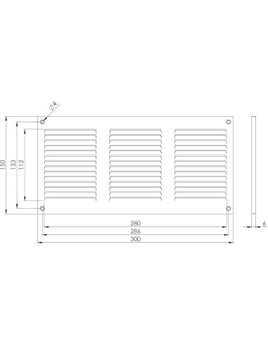 Cubierta de Ventilación LIRAST 10x4 Negra - Rejilla de Aire