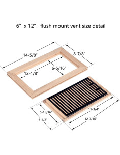 Registro de Piso Empotrado Homewell 6x12" Roble Rojo Sin Acabado 2