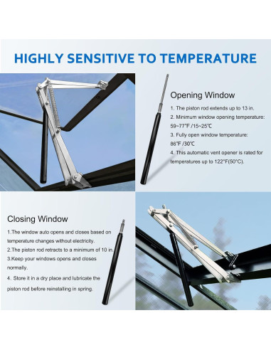 Abridor de Ventana Automático UYGALAXY para Invernadero 7kg