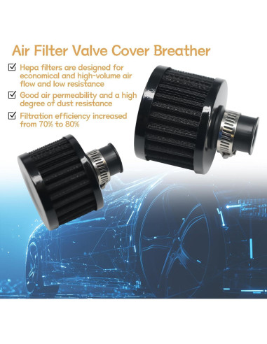 Filtro de Aire 12mm zDwfDc - 4 Piezas para Automóvil y Motocicleta