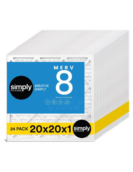Filtro de Aire Simply 20x20x1 MERV 8 Paquete de 24 Filtros