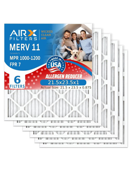 Filtro de Aire AirX MERV 11 54.6x59.7x2.5 cm Paquete de 6