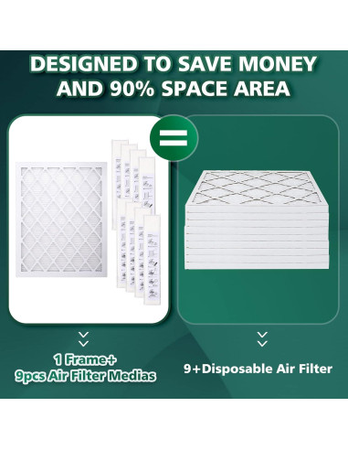 Filtro de Aire UBeesize 16x50.8x2.5 cm MERV 8 9-Pack