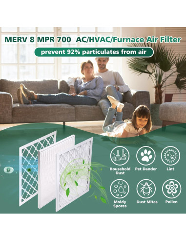 Filtro de Aire UBeesize 16x50.8x2.5 cm MERV 8 9-Pack