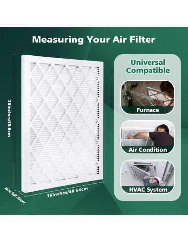 Filtro de Aire UBeesize 16x50.8x2.5 cm MERV 8 9-Pack