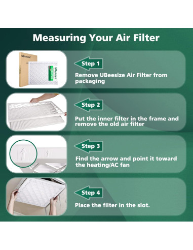 Filtro de Aire UBeesize 16x50.8x2.5 cm MERV 8 9-Pack