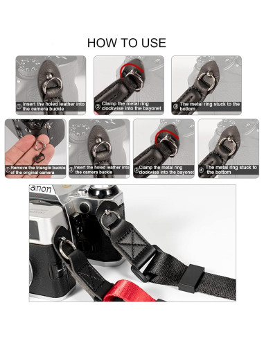 Correa para cámara ajustable Nikon Canon Fujifilm 83-135 cm