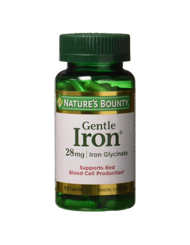 Hierro Suave Nature's Bounty 28 mg 90 Cápsulas Suplemento