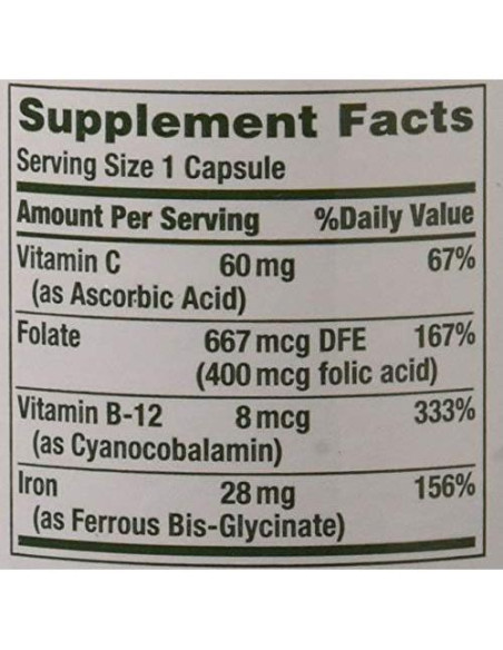 Hierro Suave Nature's Bounty 28 mg 90 Cápsulas Suplemento Hierro Suave Nature's Bounty 28 mg 90 Cápsulas Suplemento