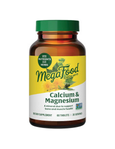 Suplemento de Calcio y Magnesio MegaFood 60 Tabletas Veganas