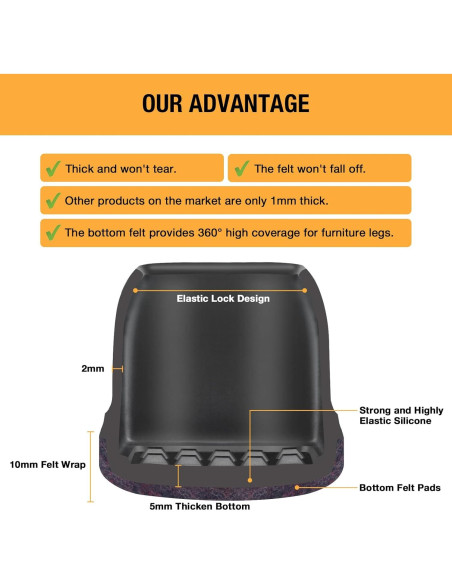16 Protectores de Suelo Silicona Jeaoouu para Patas de Sillas 16 Protectores de Suelo Silicona Jeaoouu para Patas de Sillas