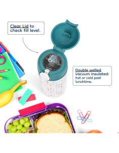 Botella de Agua para Niños 3dRose Verde 355ml Doble Pared 2