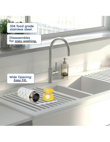 Botella de Agua para Niños 3dRose Verde 355ml Doble Pared