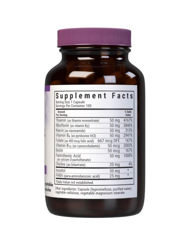 Complejo de Vitaminas B Bluebonnet 100 Cápsulas Veganas