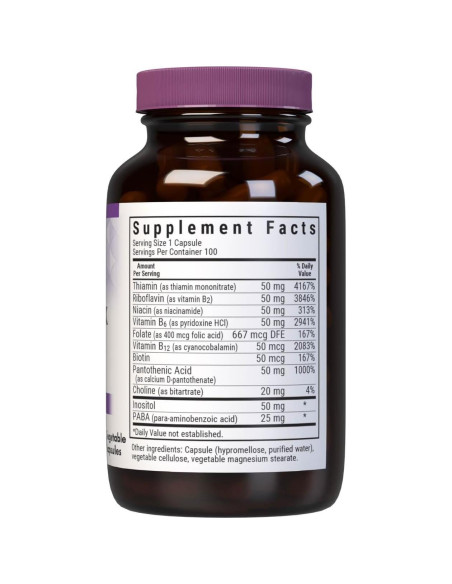 Complejo de Vitaminas B Bluebonnet 100 Cápsulas Veganas
