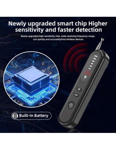 Detector de Cámara Oculta Aroeally T01 - 5 Niveles Sensibilidad