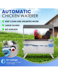Dispensador Automático de Agua para Pollos LZWUNYXE 6L Acero Inoxidable 2