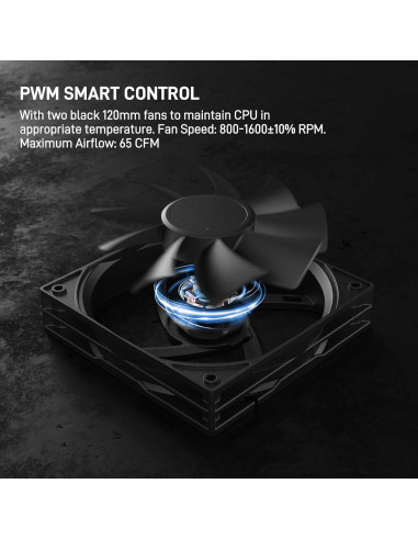 Enfriador de CPU DARKROCK DT6 Torre Doble 6 Tubos Cobre 120mm