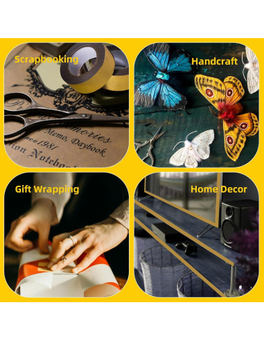 Cinta Washi de Foil Sólido TSSART Dorado 1.5 cm x 20 m