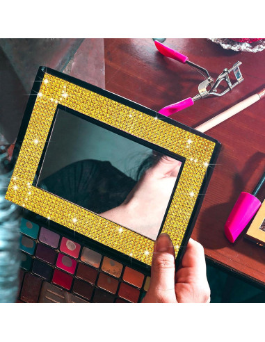 Cinta de Rhinestone Autoadhesiva JODEILIY 4 Yardas 2 mm Dorado