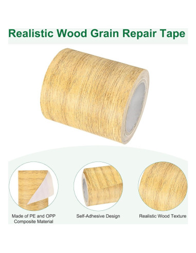 Cinta de Reparación Autoadhesiva Madera 2 Rollos 5.7cm x 4.57m Roble Camello