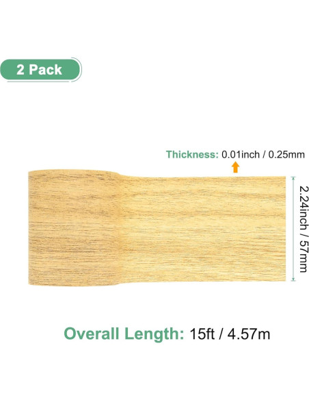 Cinta de Reparación Autoadhesiva Madera 2 Rollos 5.7cm x 4.57m Roble Camello