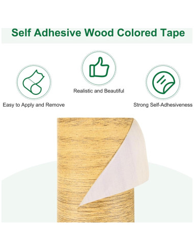 Cinta de Reparación Autoadhesiva Madera 2 Rollos 5.7cm x 4.57m Roble Camello