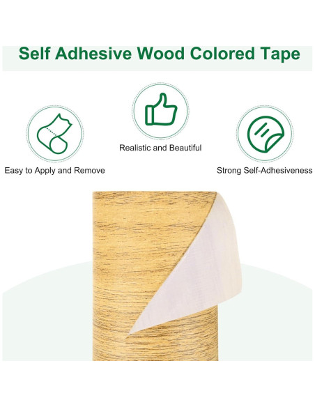 Cinta de Reparación Autoadhesiva Madera 2 Rollos 5.7cm x 4.57m Roble Camello