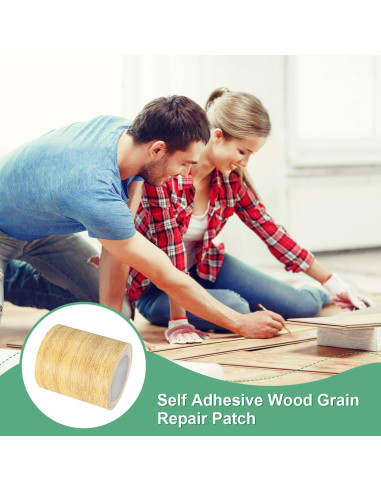 Cinta de Reparación Autoadhesiva Madera 2 Rollos 5.7cm x 4.57m Roble Camello