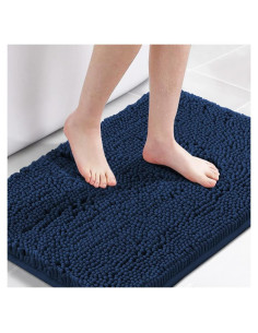 Alfombra de Baño H.VERSAILTEX Chenille Antideslizante 43x61cm Marino
