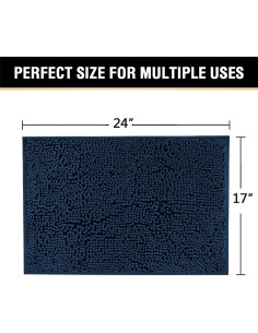 Alfombra de Baño H.VERSAILTEX Chenille Antideslizante 43x61cm Marino 2