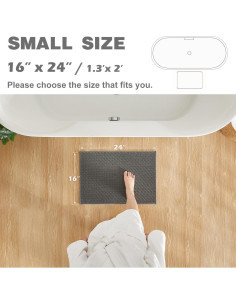 Alfombra de baño antideslizante TYUU gris oscuro 40x61cm 2